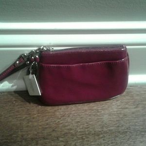 NWT Small Maroon/ Purple Coach Wristlet